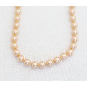 Vintage Majestic Simple Gold Tone Beaded Necklace 17 inch - T8